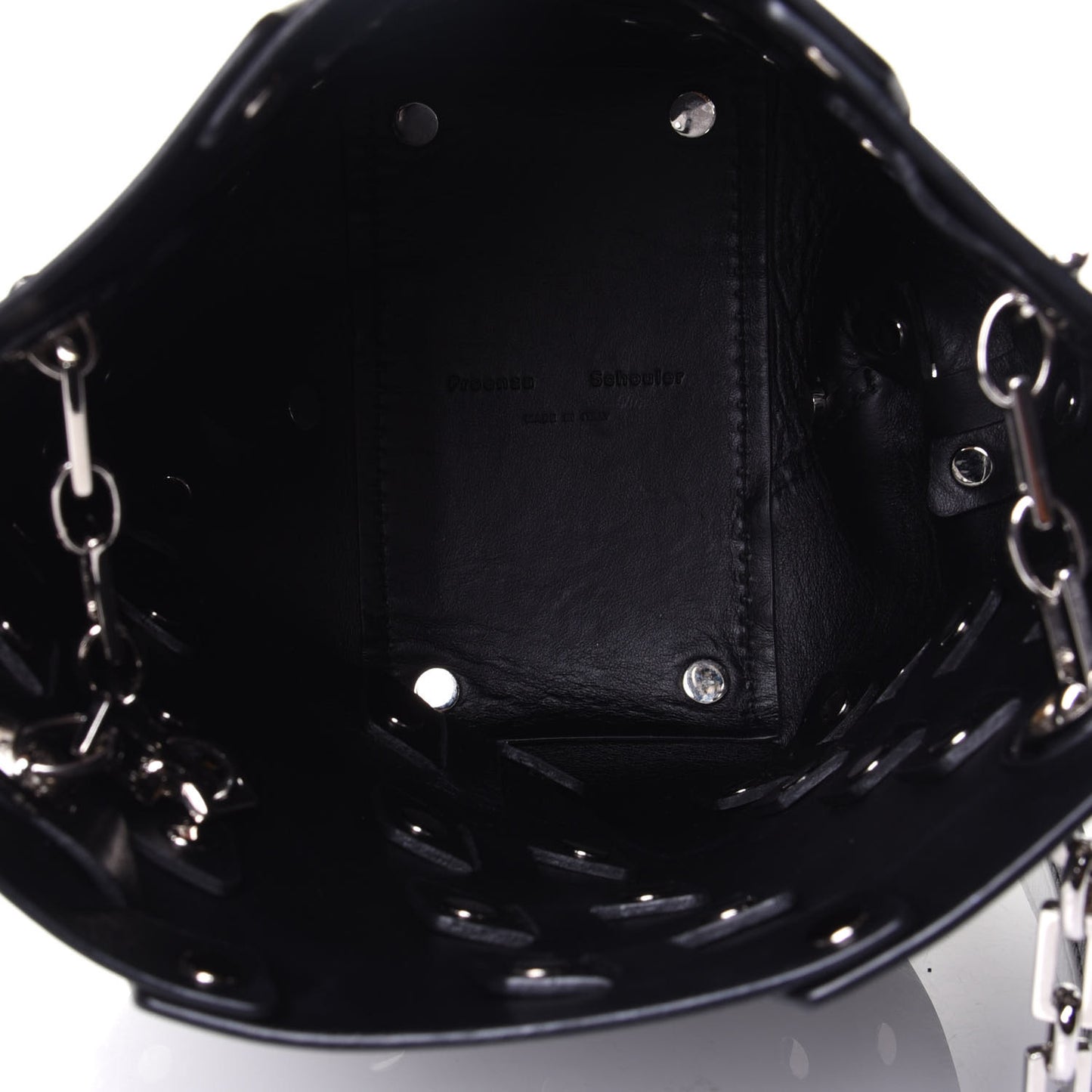 Calfskin Mini Hex Bucket Black