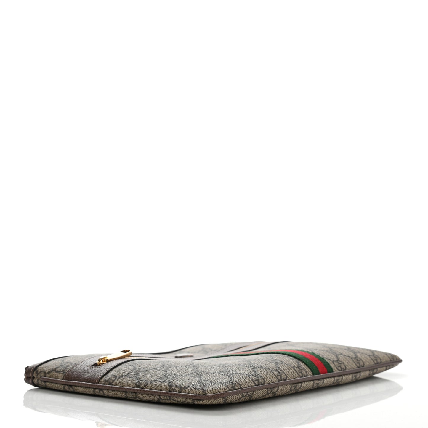 GG Supreme Monogram Large Ophidia Pouch Clutch Brown