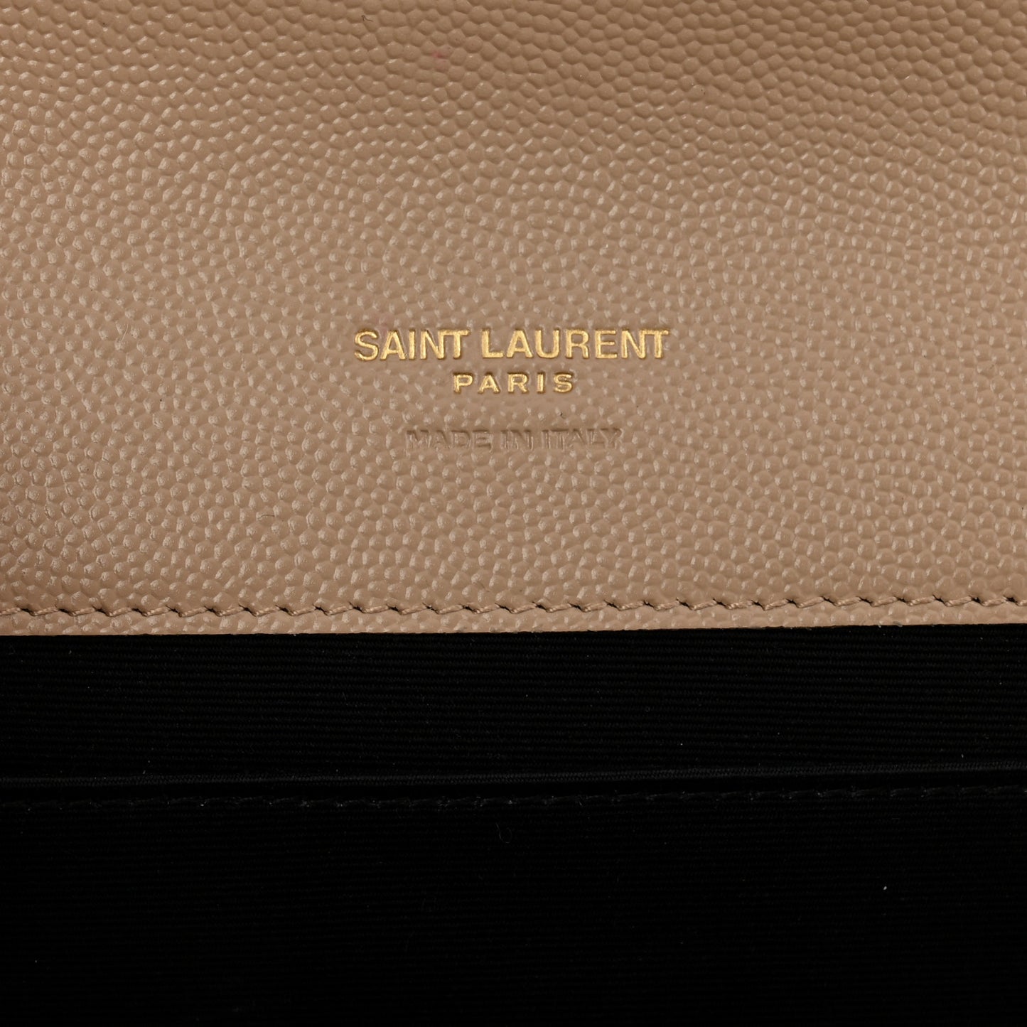 Grain De Poudre Matelasse Chevron Monogram Envelope Clutch Dark Beige