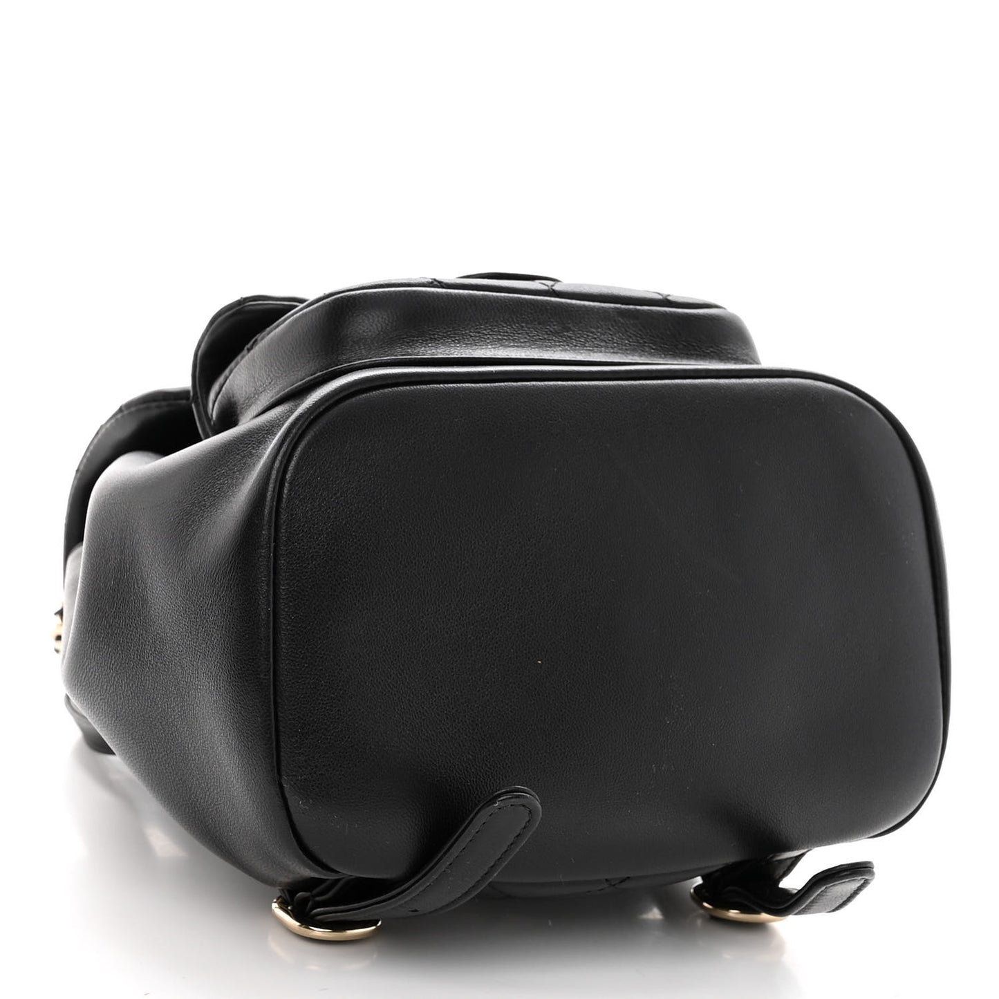 Lambskin Quilted Small Duma Drawstring Backpack Black