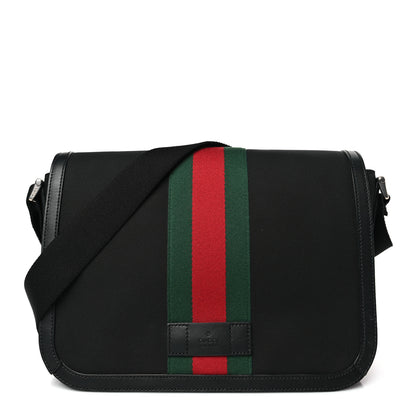 Gucci Techno Canvas Web Flap Messenger Bag Black 1 of 9