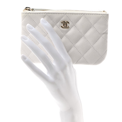 Chanel Caviar Quilted Small Cosmetic Case White 2 of 8
