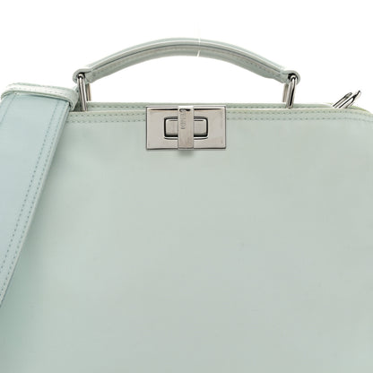 Fendi Nylon Vitello Cover Logo Embossed Mini Peekaboo I SEE U Satchel Baleari Black 10 of 13