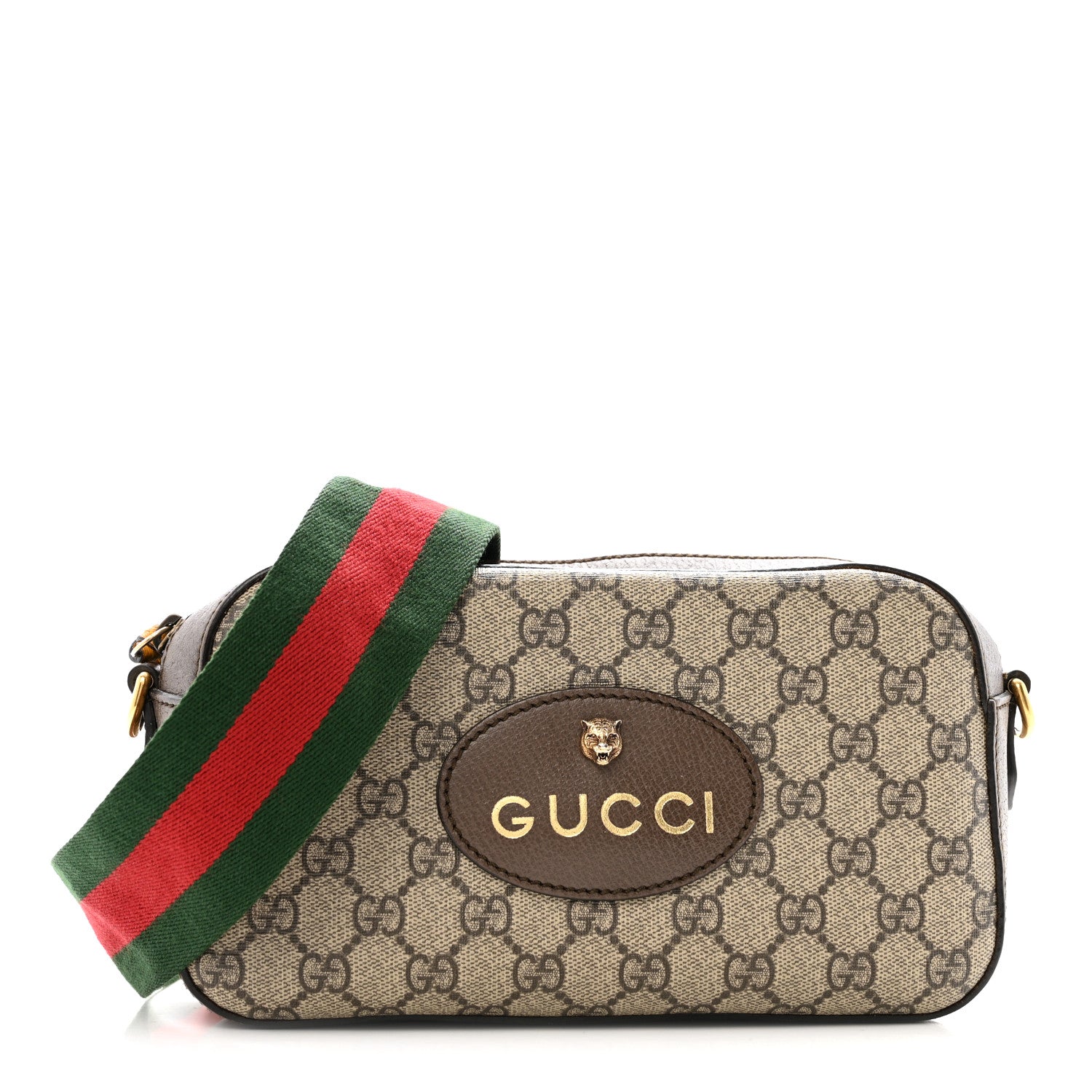 Gucci GG Supreme Monogram Web Neo Vintage Shoulder Bag Beige New Acero Crop 1 of 15