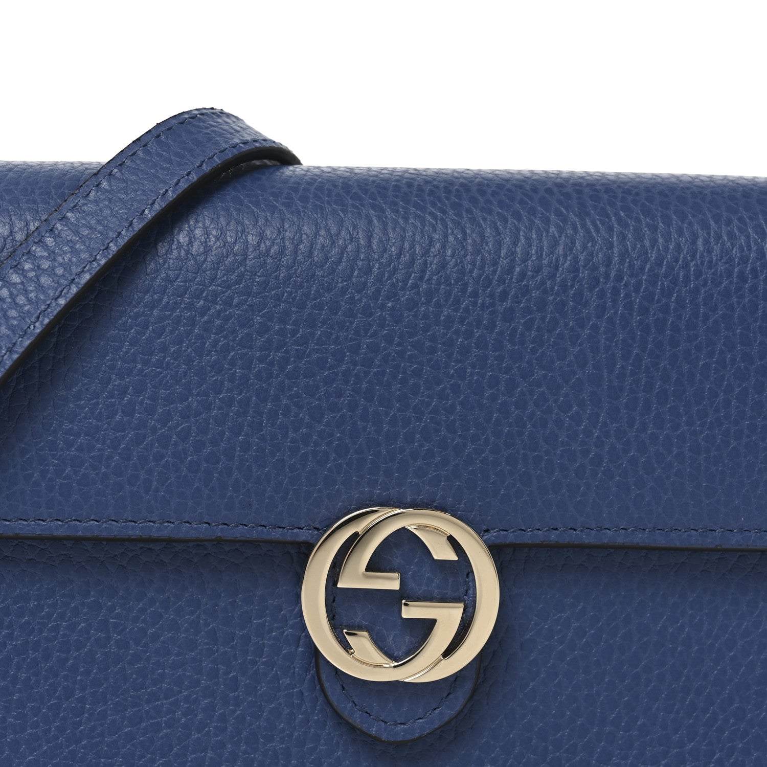 Gucci Dollar Calfskin Interlocking G Chain Wallet Caspian 8 of 11