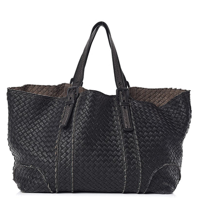Bottega Veneta Cervo Intrecciato Large Shopping Tote Black 1 of 9