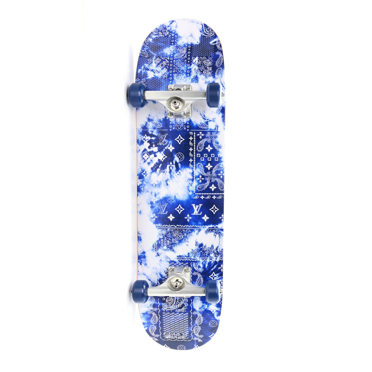 Louis Vuitton Monogram Bandana Maple Wood Skateboard Blue 2 of 8