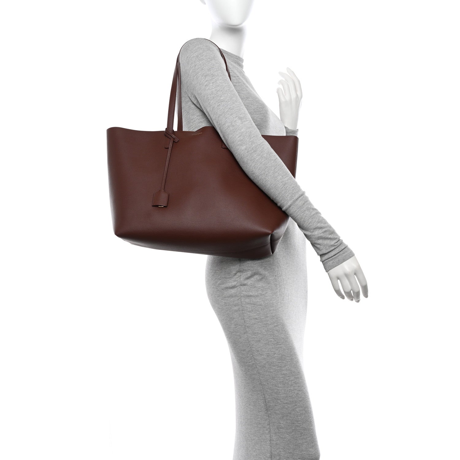 Saint Laurent Calfskin Large Shopping Tote Old Brandy 2 of 12