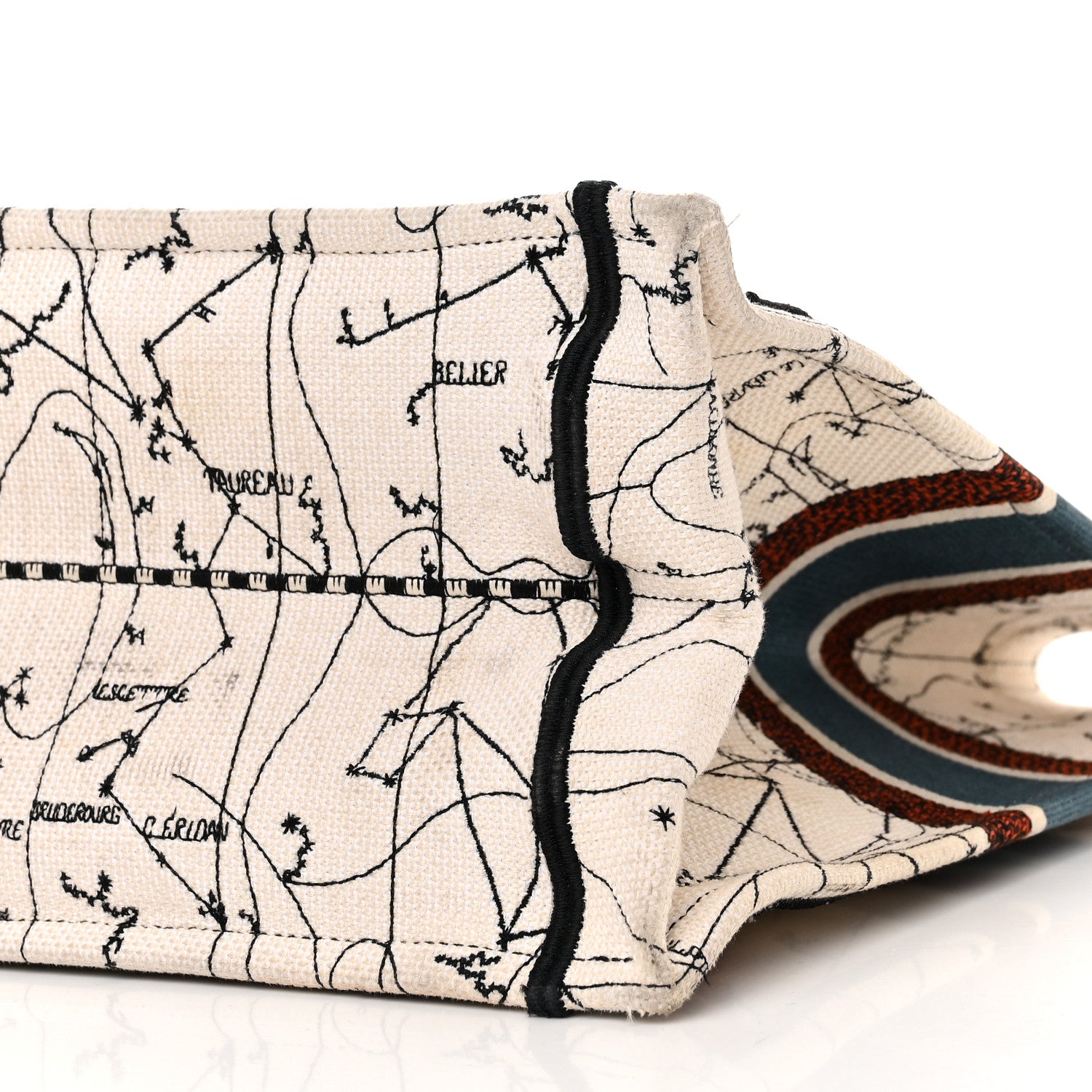 Christian Dior Canvas Embroidered Large Zodiac Book Tote Latte Multicolor 10 of 15