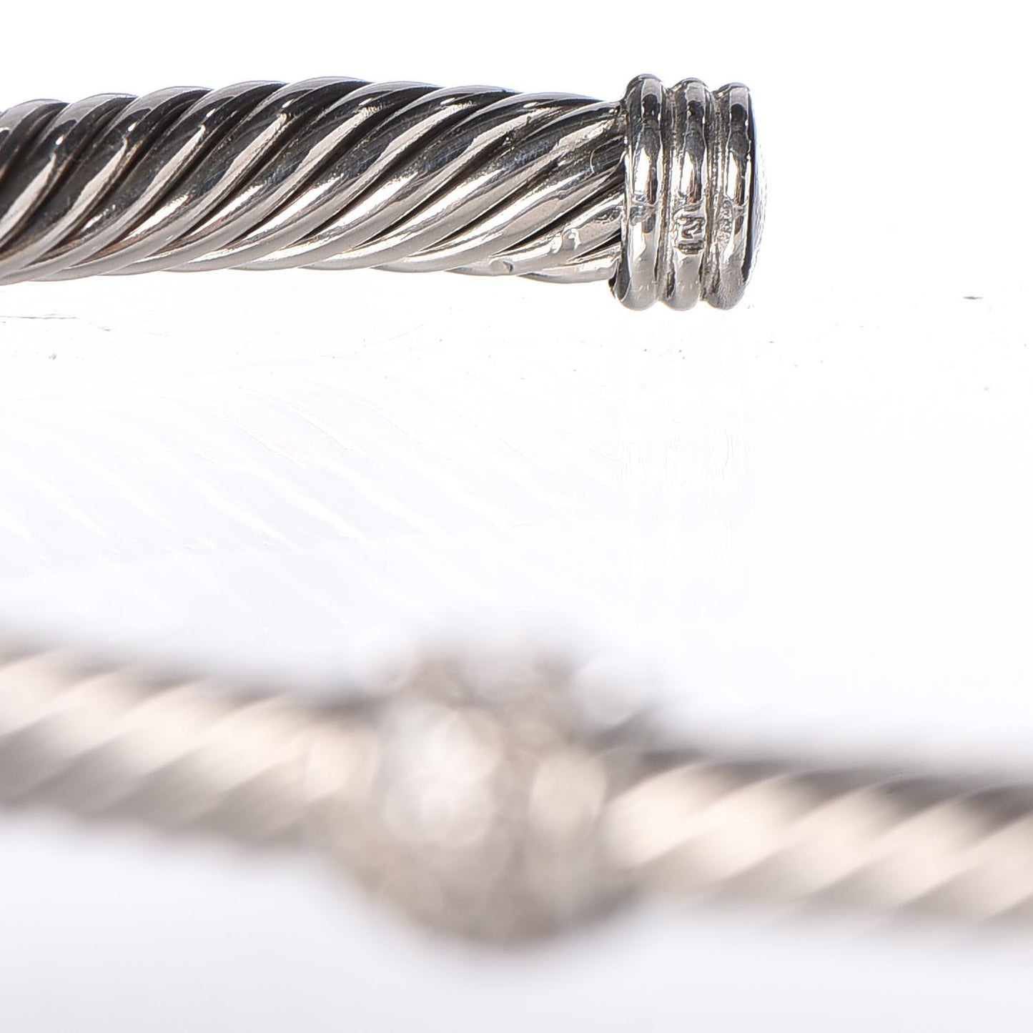 Sterling Silver Diamond 4mm Cable Classics Single Station Bracelet