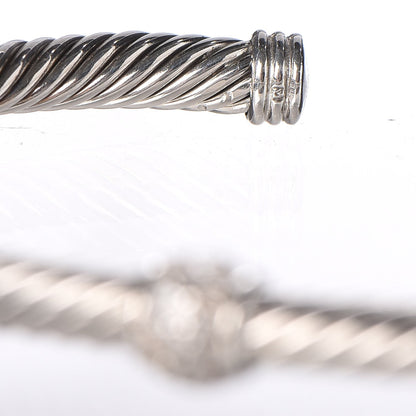 David Yurman Sterling Silver Diamond 4mm Cable Classics Single Station Bracelet 6 of 7