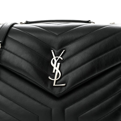 Saint Laurent Calfskin Y Quilted Monogram Medium Loulou Chain Satchel Black 8 of 11