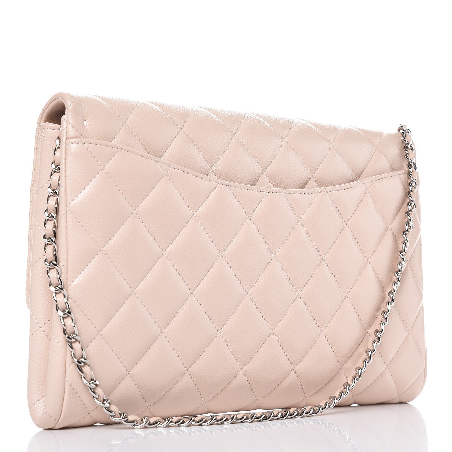 Chanel Caviar Quilted Clutch With Chain Flap Light Pink 11 of 17