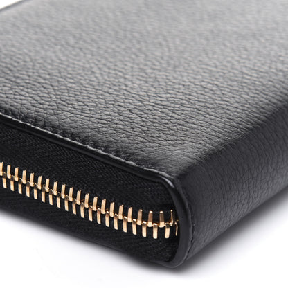Saint Laurent Grained Calfskin Zip Around Wallet Black 22 of 32