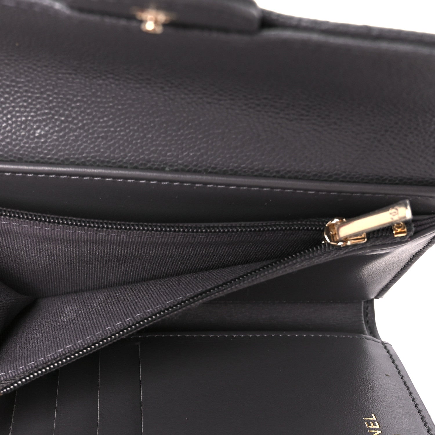Chanel Caviar Quilted Medium Flap Wallet Grey 9 of 15