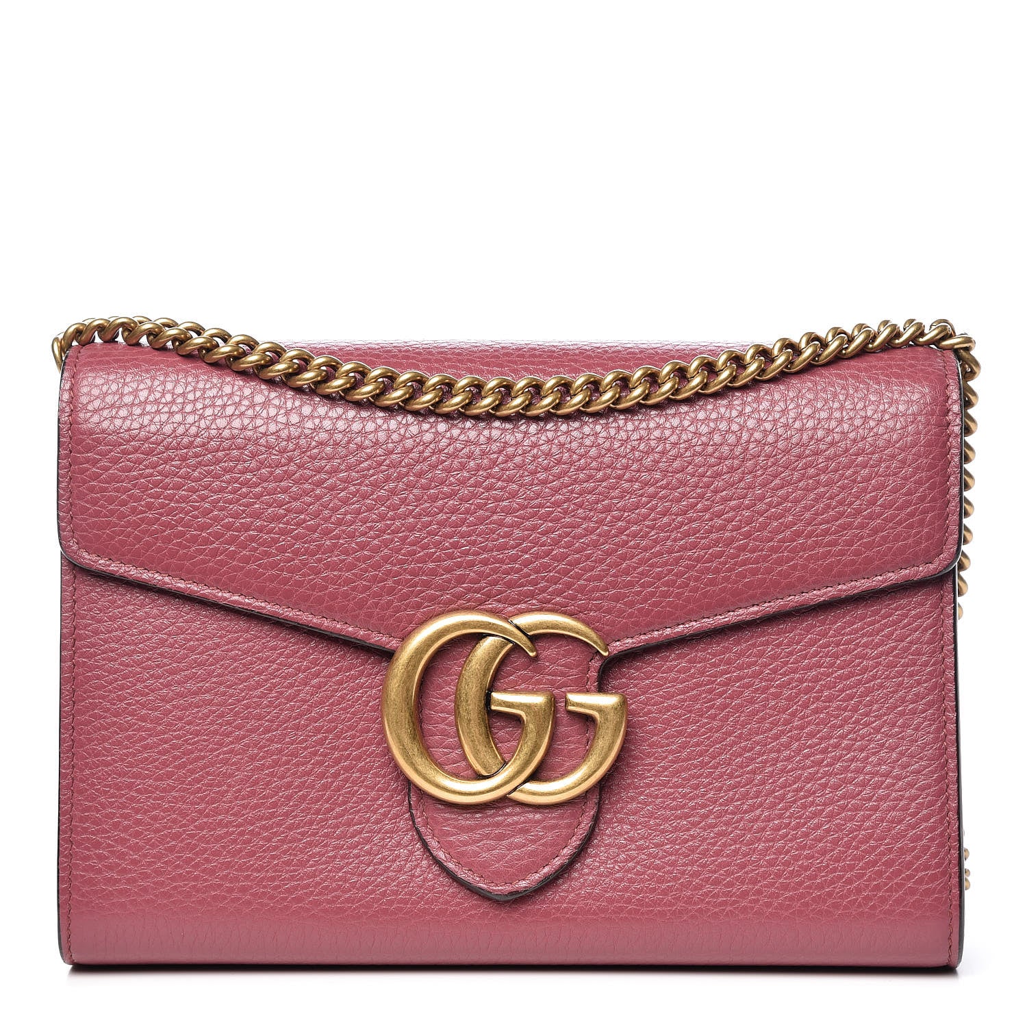 Gucci Cellarius Calfskin GG Marmont Chain Wallet Dry Rose 1 of 10