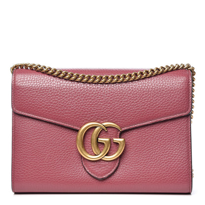 Gucci Cellarius Calfskin GG Marmont Chain Wallet Dry Rose 1 of 10