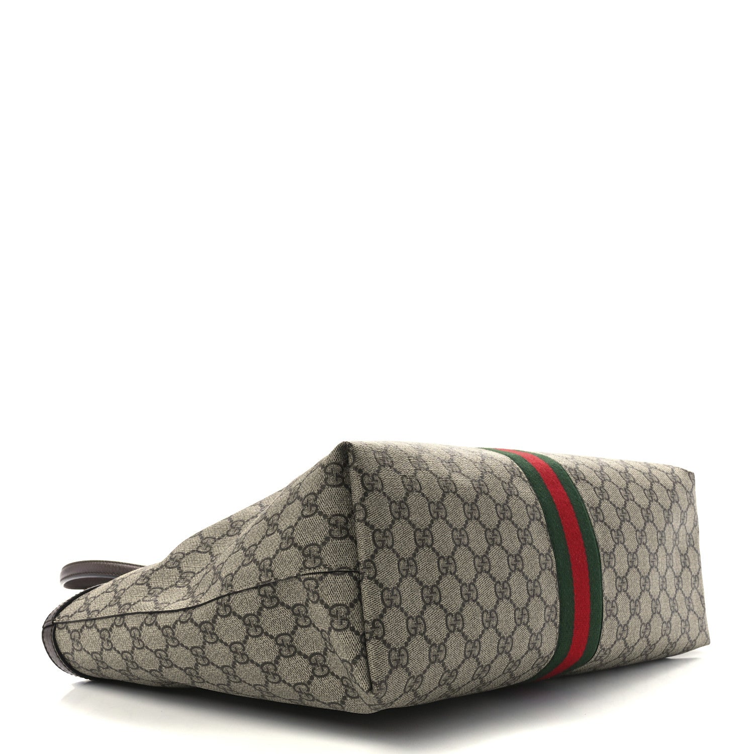 Gucci GG Supreme Monogram Textured Calfskin Web Medium Ophidia Shopping Tote Beige Ebony New Acero 4 of 12