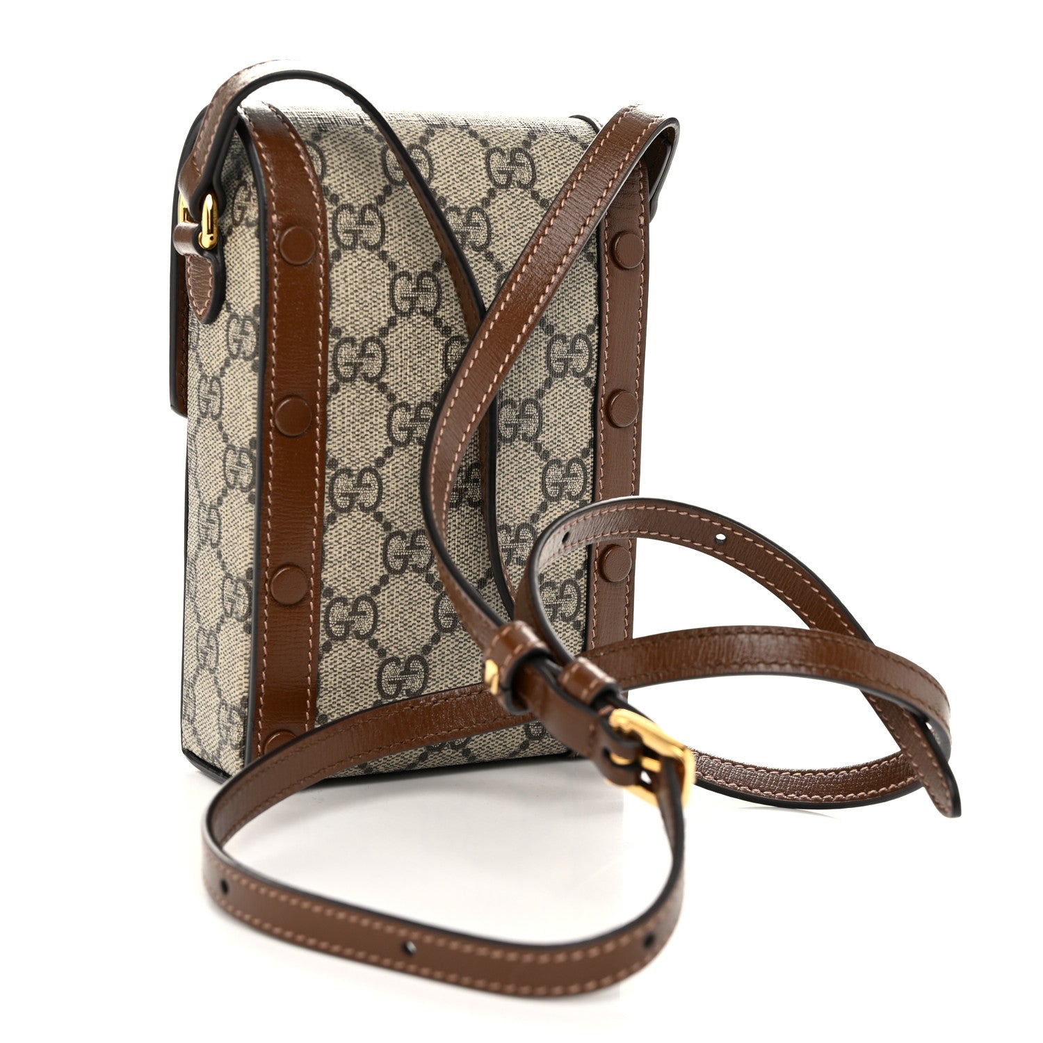 Gucci GG Supreme Monogram Mini Horsebit 1955 Crossbody Bag Beige Brown Sugar 3 of 10