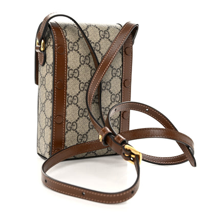Gucci GG Supreme Monogram Mini Horsebit 1955 Crossbody Bag Beige Brown Sugar 3 of 10