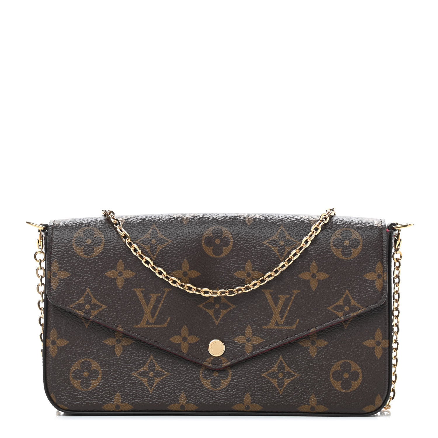 Louis Vuitton Monogram Pochette Felicie Chain Wallet Fuchsia 3 of 9