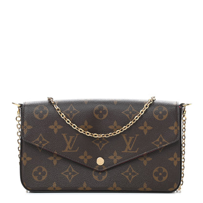 Louis Vuitton Monogram Pochette Felicie Chain Wallet Fuchsia 3 of 9