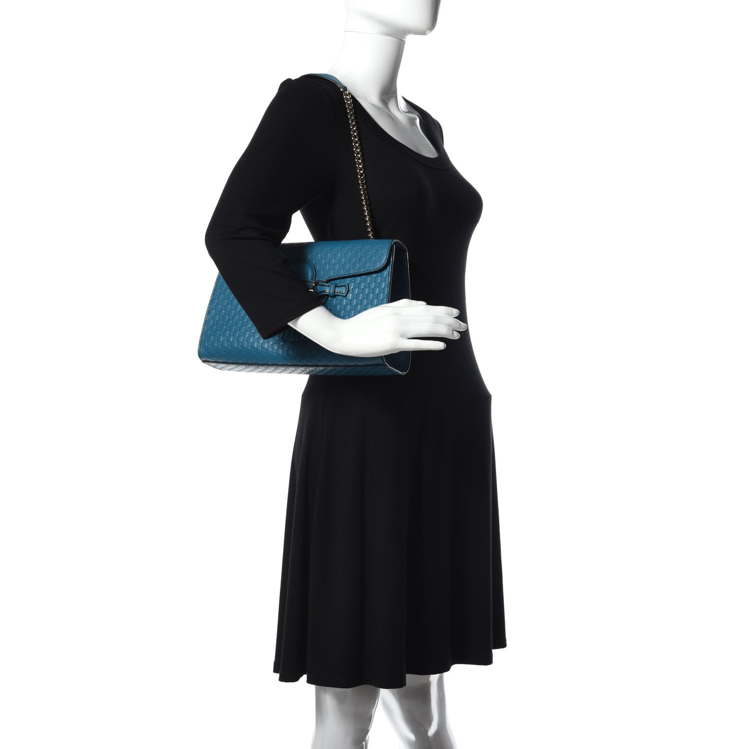 Gucci Soft Microguccissima Medium Emily Chain Shoulder Bag Deep Cobalt 2 of 9