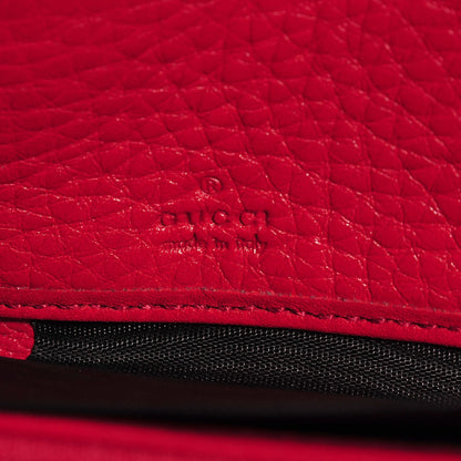 Gucci Pebbled Calfskin Soho Zip Around Wallet Tabasco Red 7 of 8
