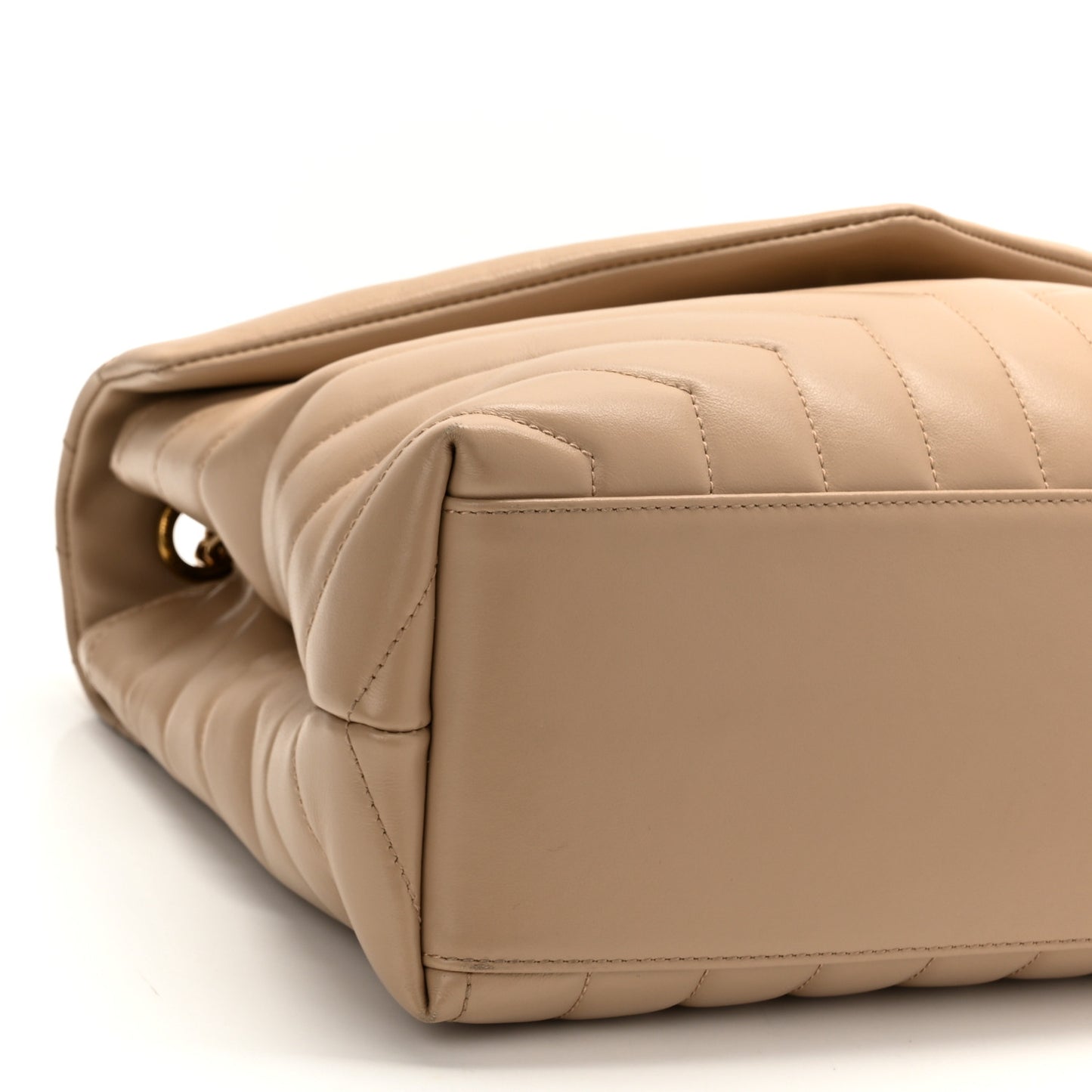 Calfskin Y Quilted Monogram Medium Loulou Chain Satchel Dark Latte