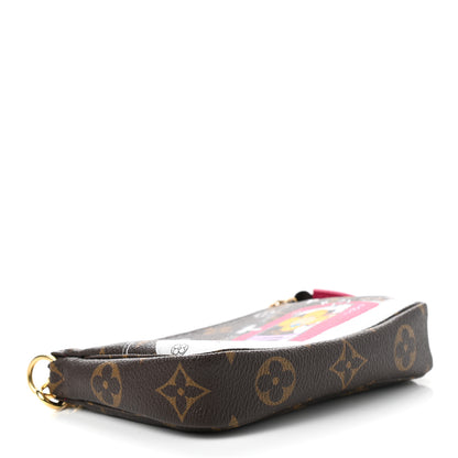 Louis Vuitton Monogram 2019 Christmas Animation Mini Courchevel Pochette Accessories Fuchsia 4 of 7