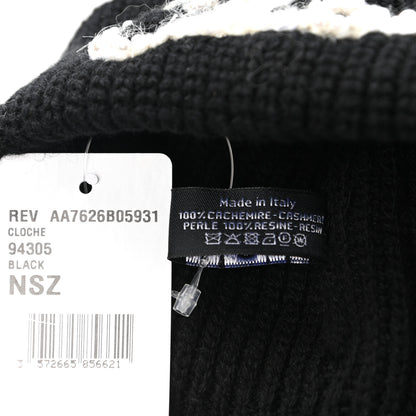 Chanel Cashmere Logo Beanie Hat Black White 6 of 6