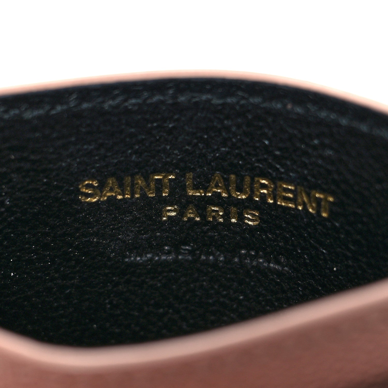 Saint Laurent Grain De Poudre Matelasse Chevron Monogram Credit Card Case Pale Pink 6 of 8