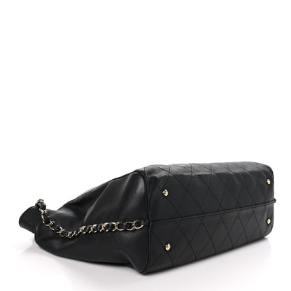 Chanel Bullskin Stitched Large Shopping Bag Black 4 of 10
