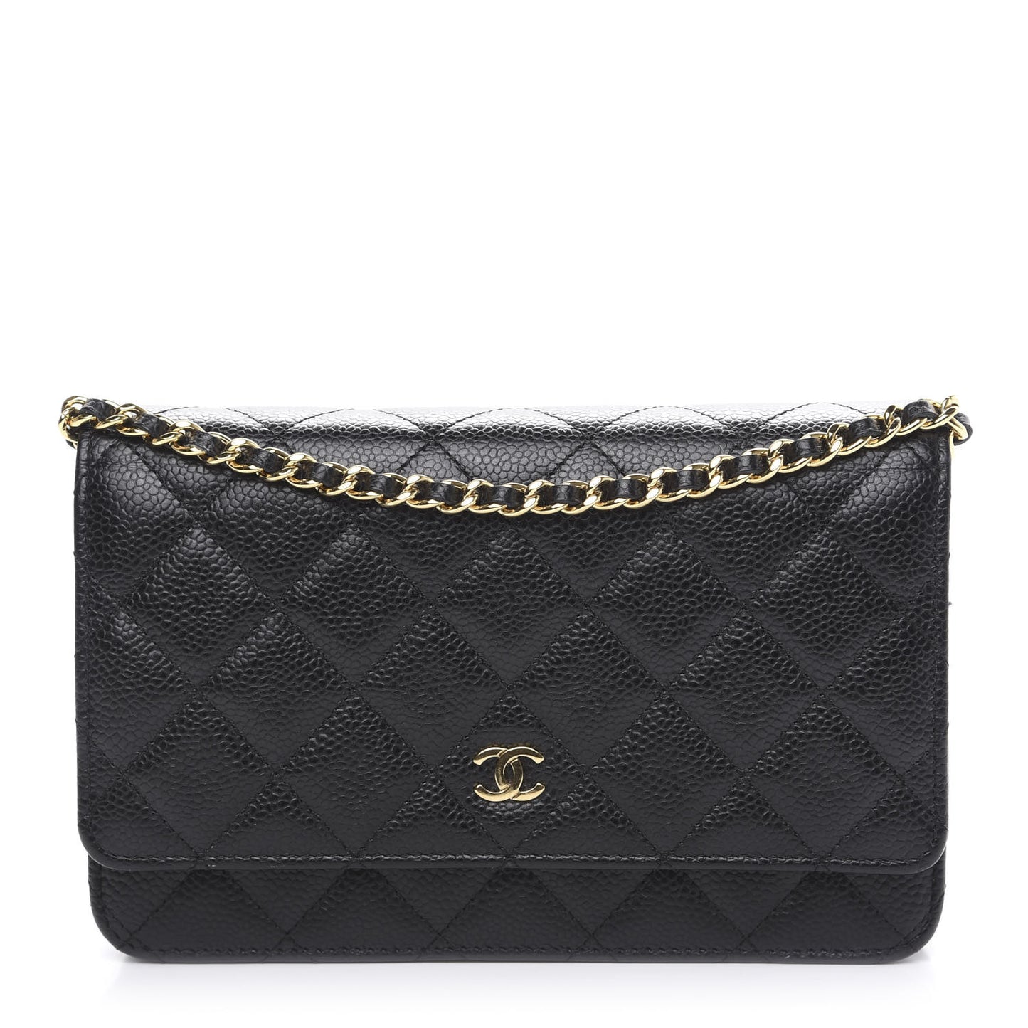 Caviar Quilted Wallet On Chain WOC Black
