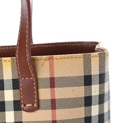Burberry Haymarket Check Small Tote Brown 11 of 12