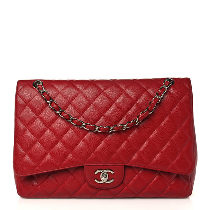 Chanel Caviar Quilted Maxi Single Flap Red 1 of 10
