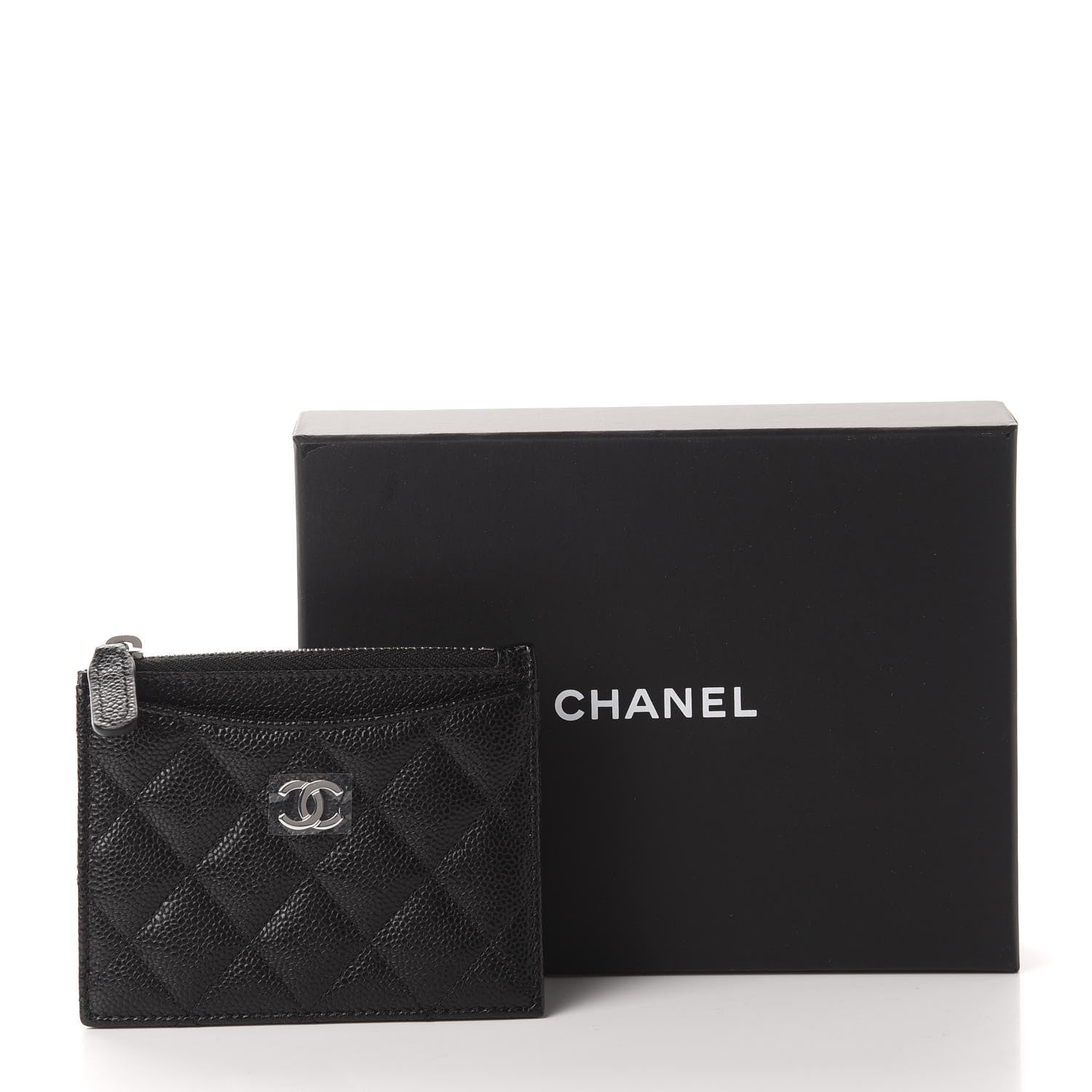 Chanel Caviar Quilted CC Zip Card Holder Black 8 of 8