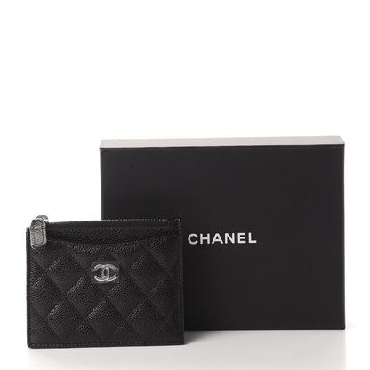 Chanel Caviar Quilted CC Zip Card Holder Black 8 of 8