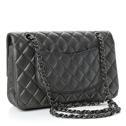 Chanel Metallic Lambskin Quilted Medium Double Flap Pewter 2 of 4