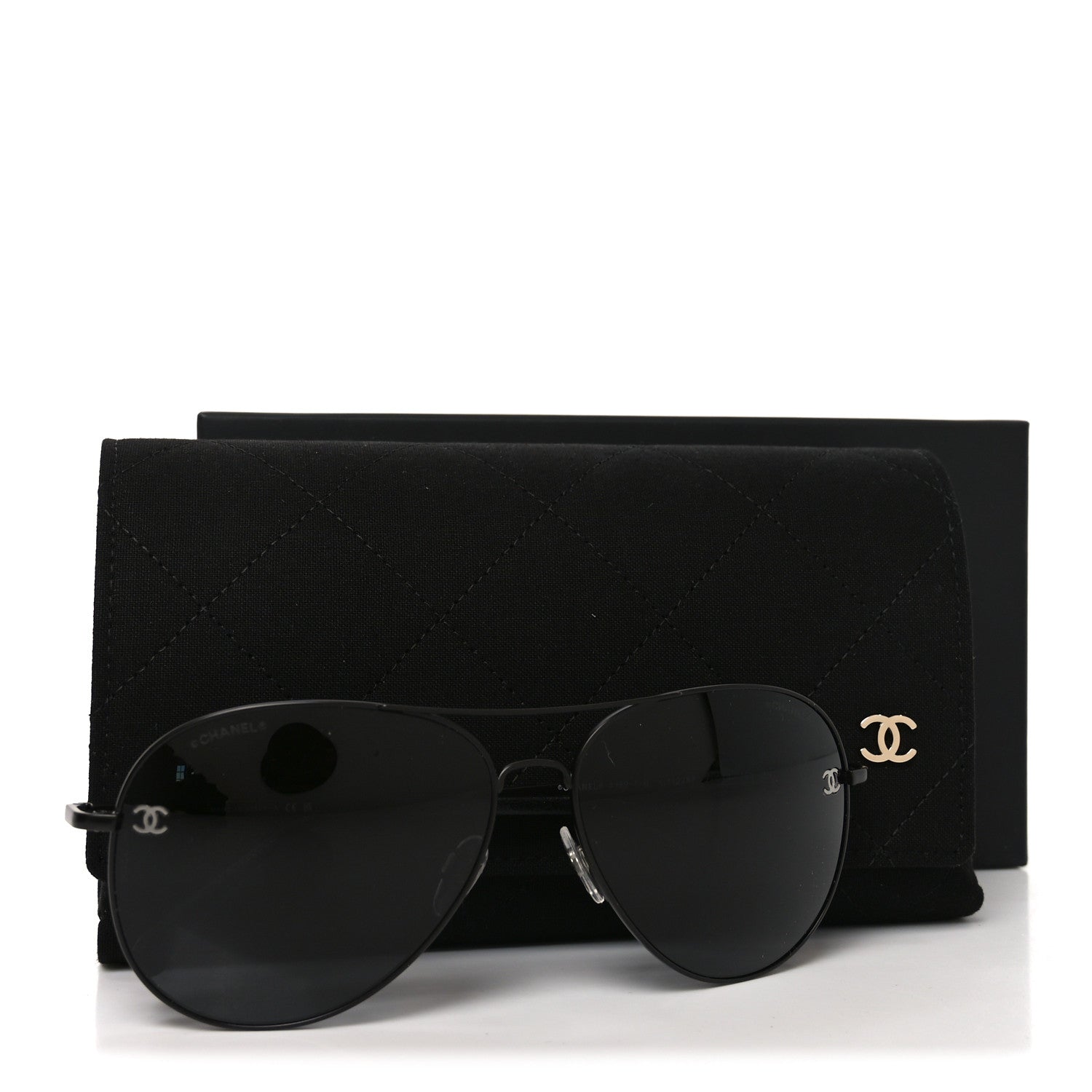Chanel Aviator CC Sunglasses 4189-T-Q Black 7 of 7