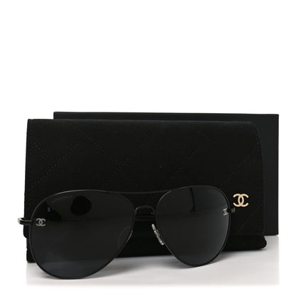 Chanel Aviator CC Sunglasses 4189-T-Q Black 7 of 7
