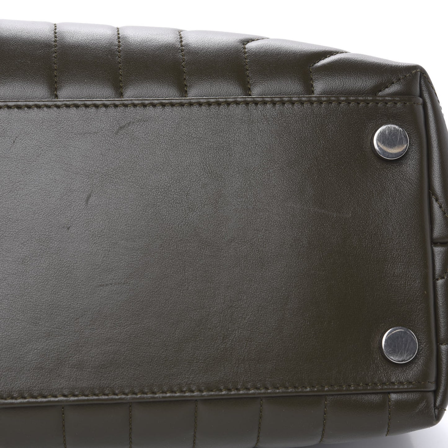 Calfskin Y Quilted Monogram Large Loulou Chain Satchel Kaki Fonce