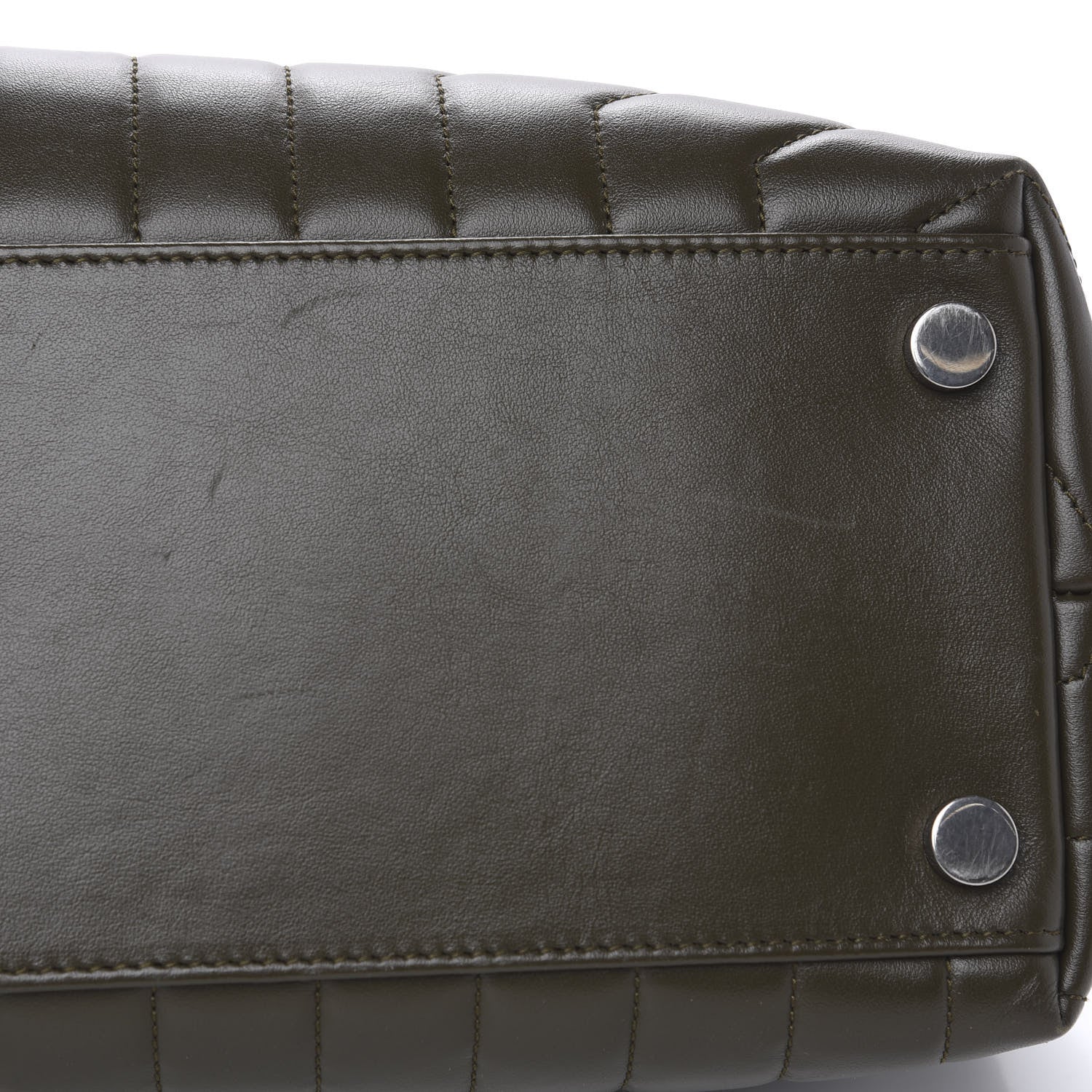 Saint Laurent Calfskin Y Quilted Monogram Large Loulou Chain Satchel Kaki Fonce 10 of 11
