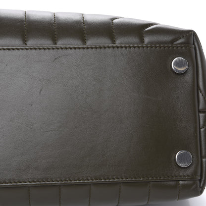 Saint Laurent Calfskin Y Quilted Monogram Large Loulou Chain Satchel Kaki Fonce 10 of 11