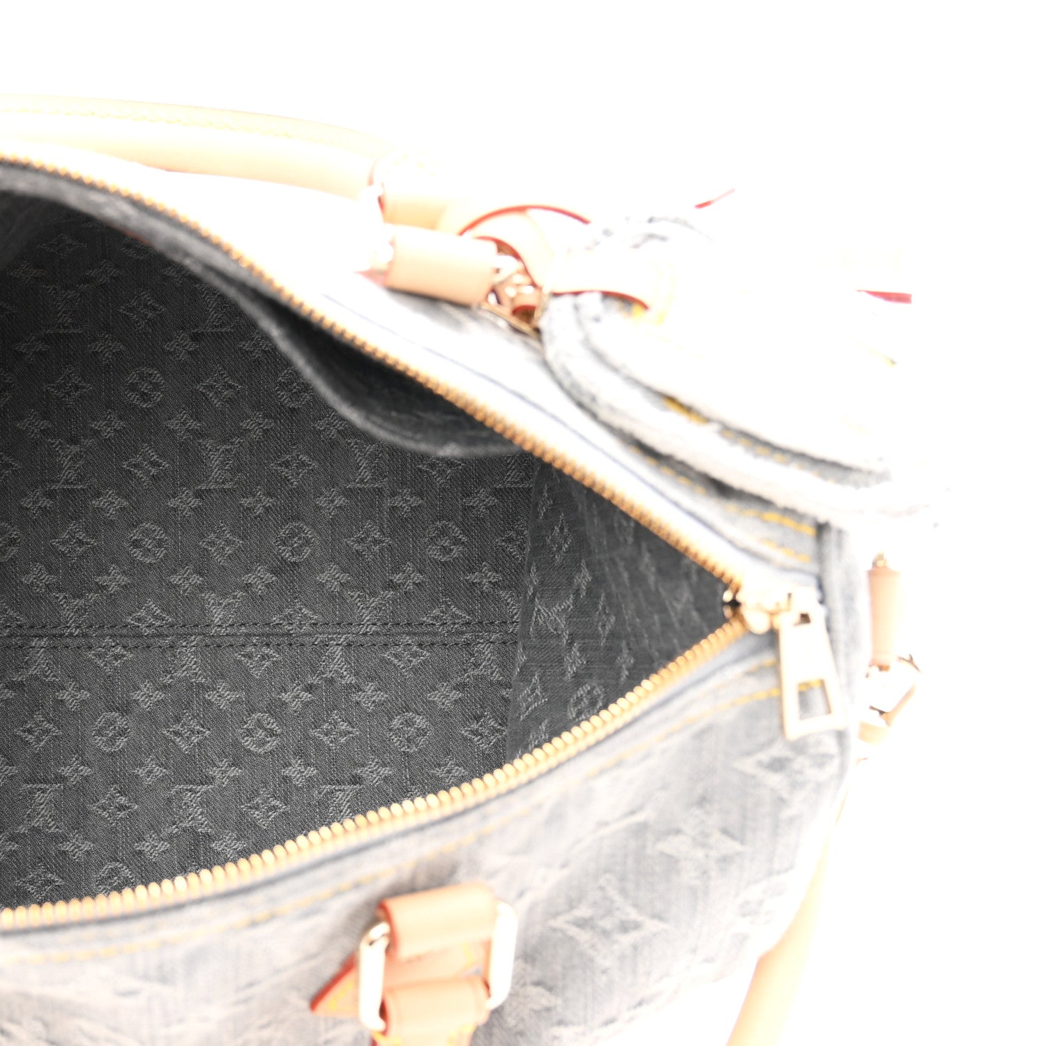 Louis Vuitton Monogram Denim Speedy Soft 30 Washed Gray 5 of 9