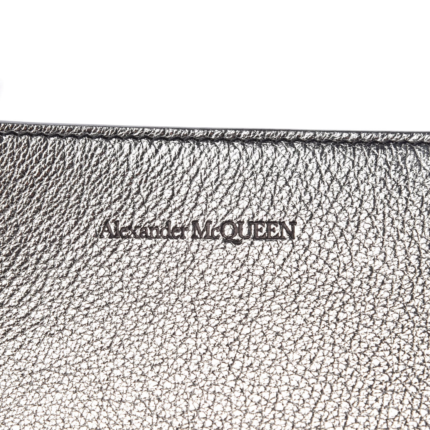Metallic Goatskin Jeweled Knuckle Satchel Silver