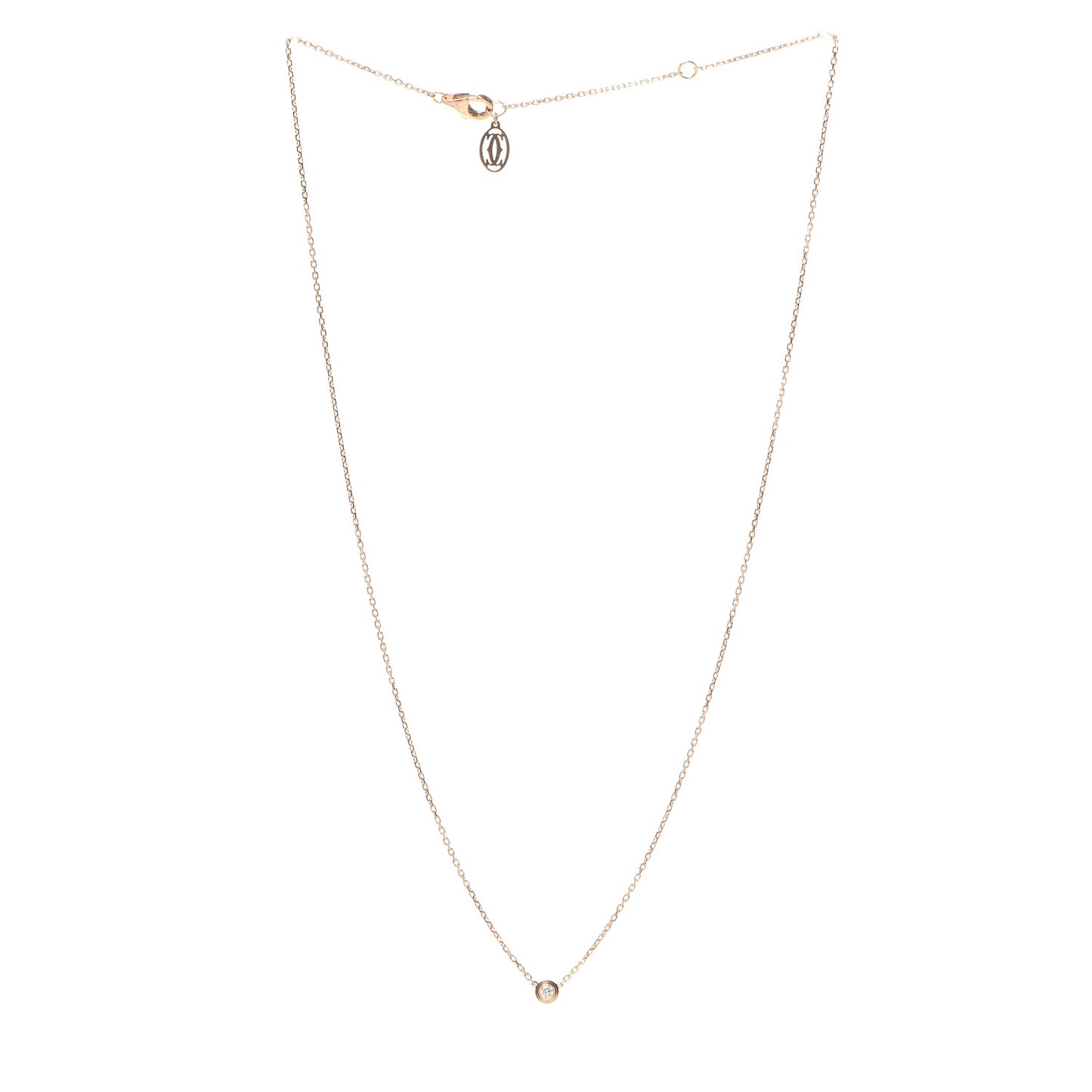 18K Pink Gold Diamond XS D'Amour Pendant Necklace