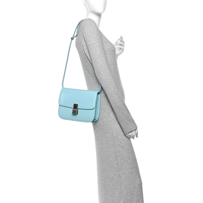 Celine Spazzolato Calfskin Medium Classic Box Flap Bag Porcelain 2 of 12