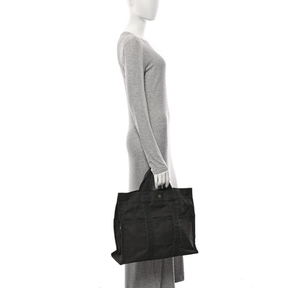Hermes Canvas Herline MM Tote Grey 2 of 10