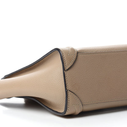 Celine Drummed Calfskin Nano Luggage Dune 6 of 9